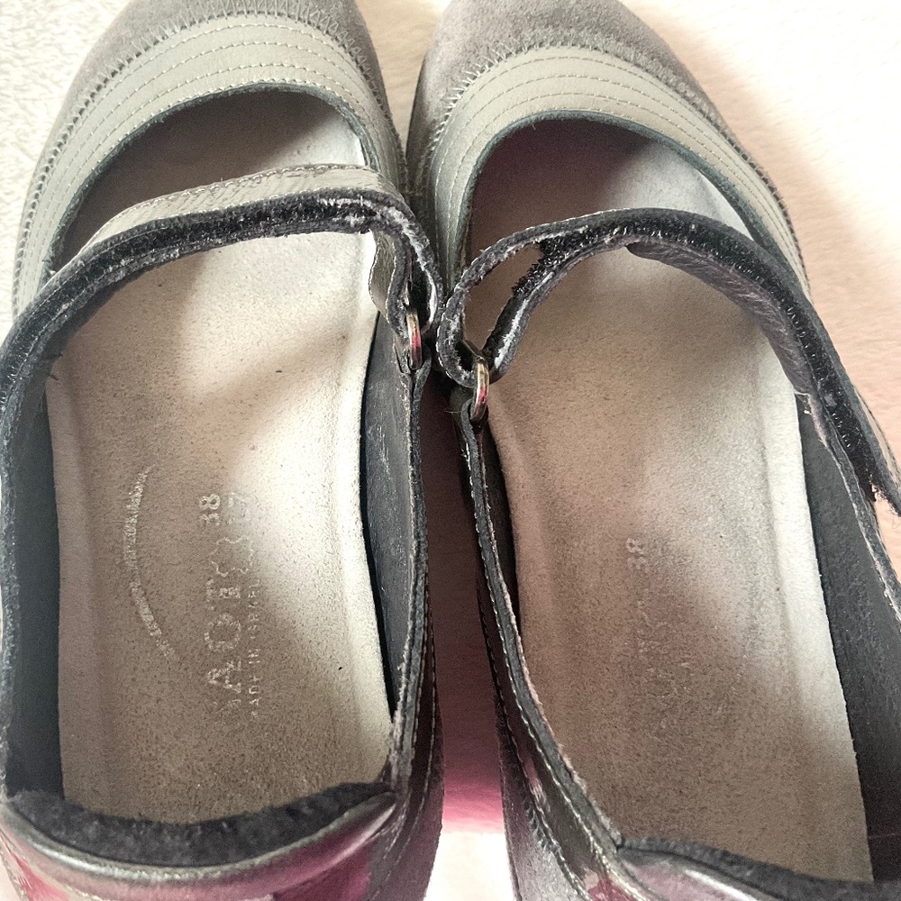 GRAY NAOT SUEDE LEATHER COMBO KIREI MARY JANES SIZE 7.5/38 - Picture 13 of 13